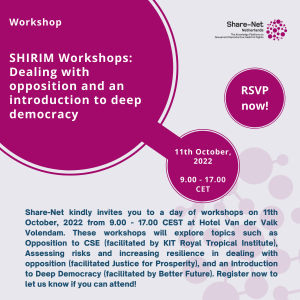 SHIRIM Workshops: Dealing with opposition and an introduction to deep democracy