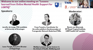 Webinar report: Online mental health counselling for LGBTIQ+